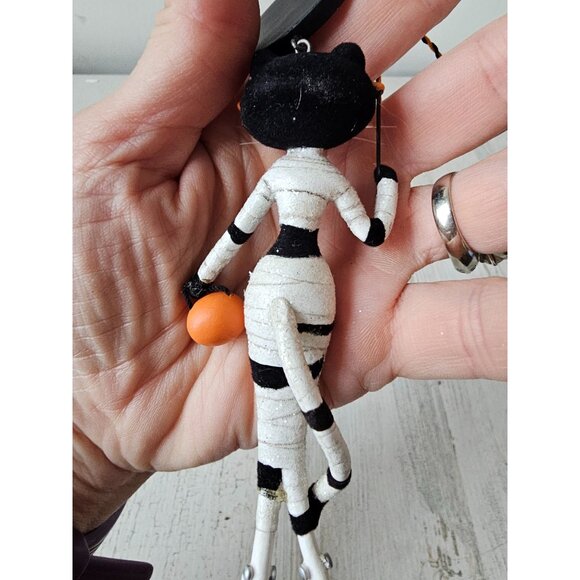 hallmark sassy Cat mummy ornament all wrapped up no place RARE felt unique Hallo - Picture 6 of 9